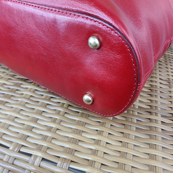 Patricia Nash Convertible Red Leather Tote Shoulder Bag - Picture 12 of 16